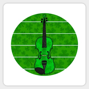 Violin Irish Fiddle Shamrocks St Patrick's Day Musician Sticker